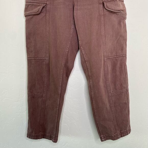 PacSun Brown Paper Bag Elastic Waist Cargo Pants Large - Picture 3 of 11